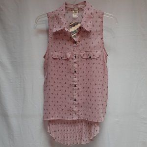 Blouse.  Pink barely sheer